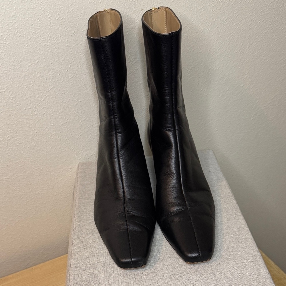 Ann Taylor Black Leather Ankle Booties